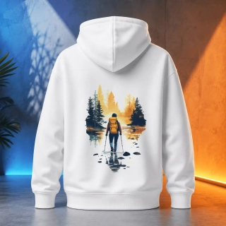 Unisex mikina - Hiker s batohem - Svobodná příroda