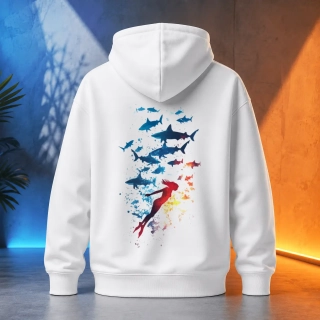 Unisex mikina - Mezi rybami - Svobodná příroda