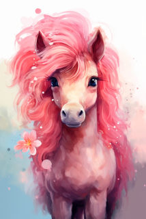 Plakát - Růžový sen kouzelného koně