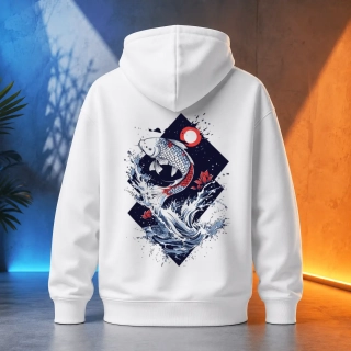 Unisex mikina - KOI prorážející z hlubin
