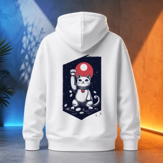 Unisex mikina - Maneki Neko pozved labku