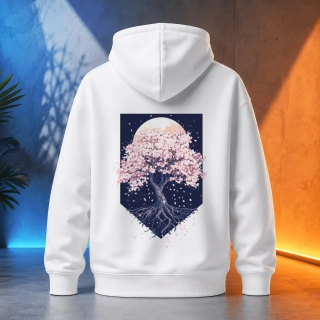 Unisex mikina - Sakura alej v květu