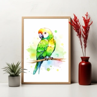 Plakát - Zelený kamarád na větvi