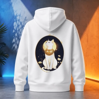 Unisex mikina - Posvátná kočka ve zlatě