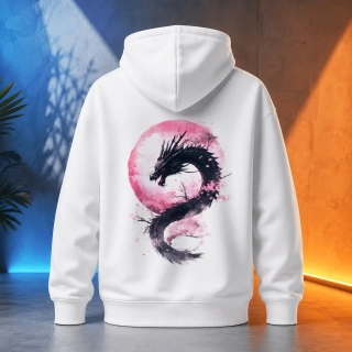 Unisex mikina - Drak Sakurový květ
