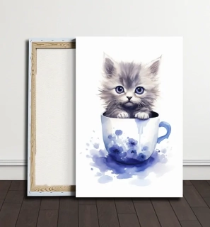 Obraz - Kočička v květinovém domově