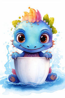 Plakát - Dráček s pohárem radosti