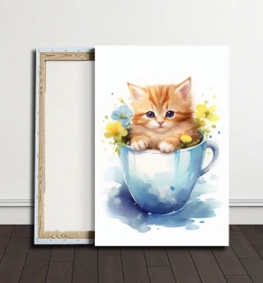 Obraz - Kotě v Hrnku