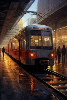 Obraz - Noční čekání na odjezd