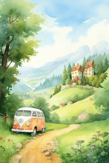 Obraz - Kopcovité věže a cesta