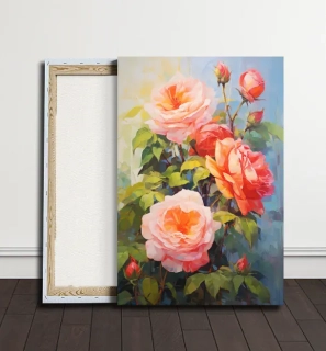 Obraz - Růžová píseň na modré notě