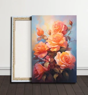 Obraz - Růže v modrém objetí
