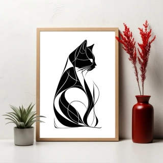 Plakát - Kočka v abstrakci