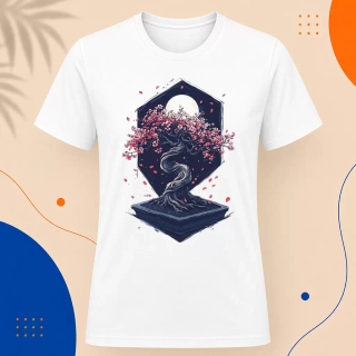 Pánské tričko - Bonsai pod červeným měsícem