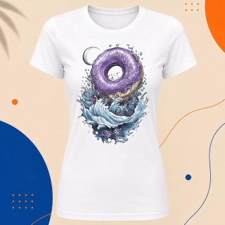 Dámské tričko - Donut fialové vlny