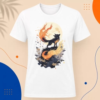 Pánské tričko - Kitsune obklíčená plamenem