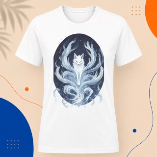 Pánské tričko - Kitsune tančící pod měsícem