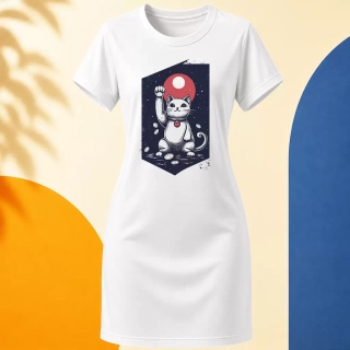 Šaty - Maneki Neko pozved labku