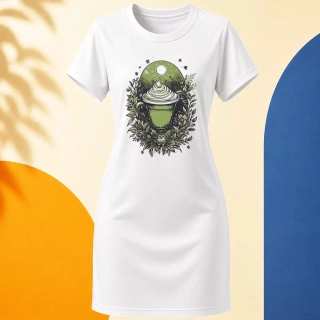 Šaty - Matcha Tea zelený rituál