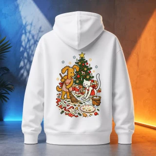 Unisex mikina - Pejsek a kočička uklízejí