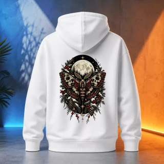 Unisex mikina - Smrtihlav pod úplňkem