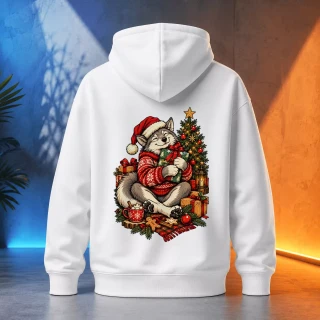 Unisex mikina - Vlk ve vánočním svetru