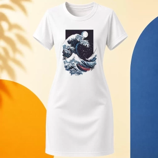 Šaty - Vlna Hokusai boří nebesa