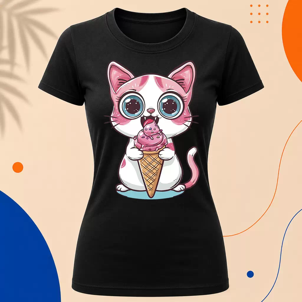 Dámské tričko - Ice Cream Cat