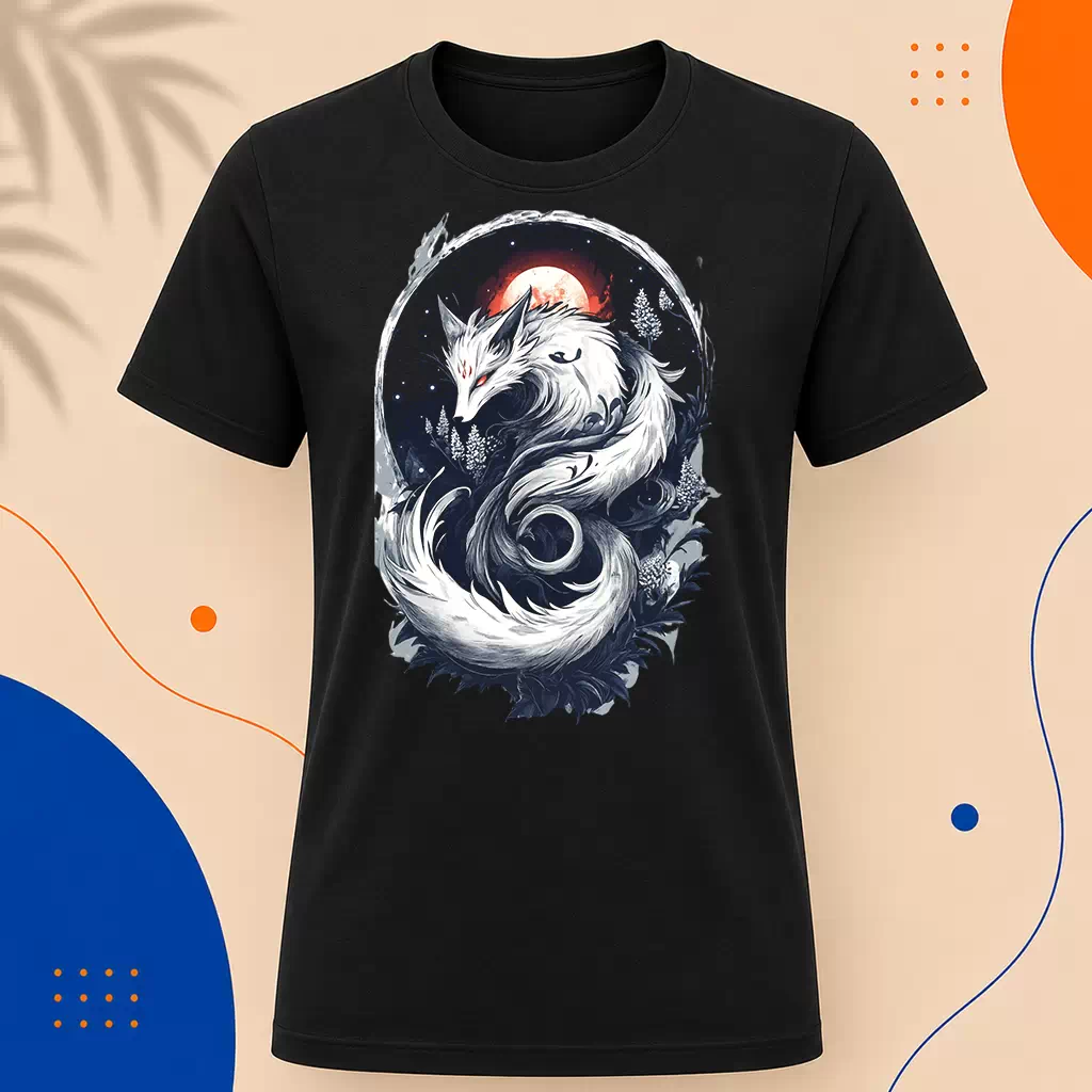 Pánské tričko - Kitsune ze stříbra měsíce