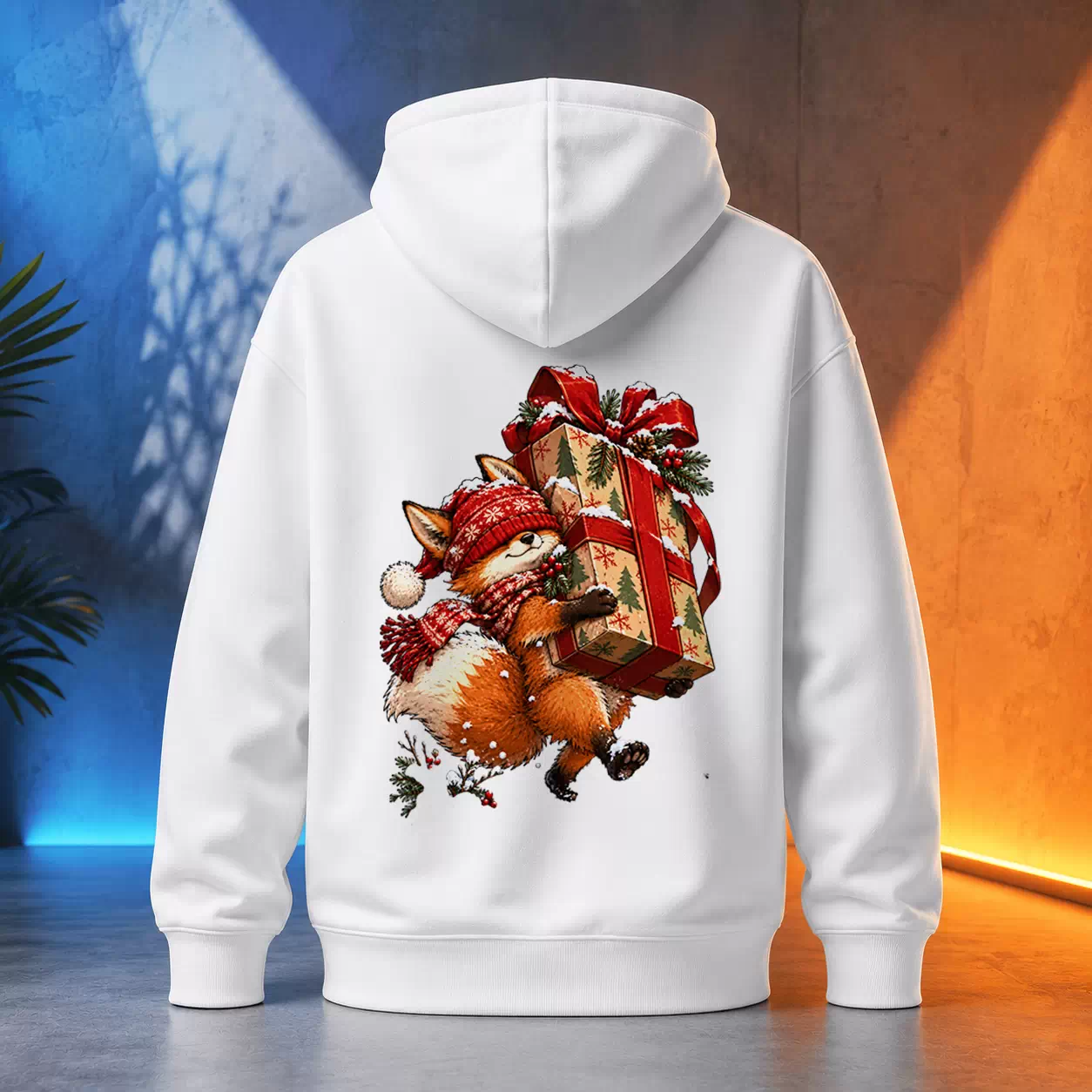 Unisex mikina - Liška nese vánoční dárek