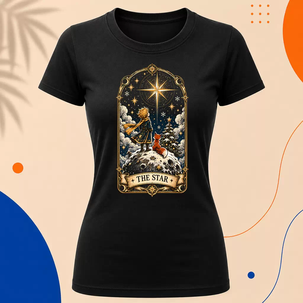 Dámské tričko - Vánoční hvězda – Malý princ a tarot