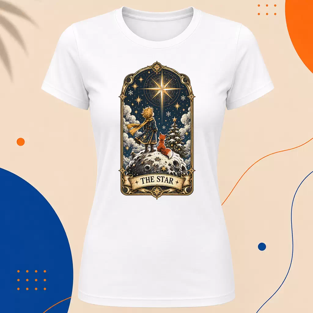 Dámské tričko - Vánoční hvězda – Malý princ a tarot