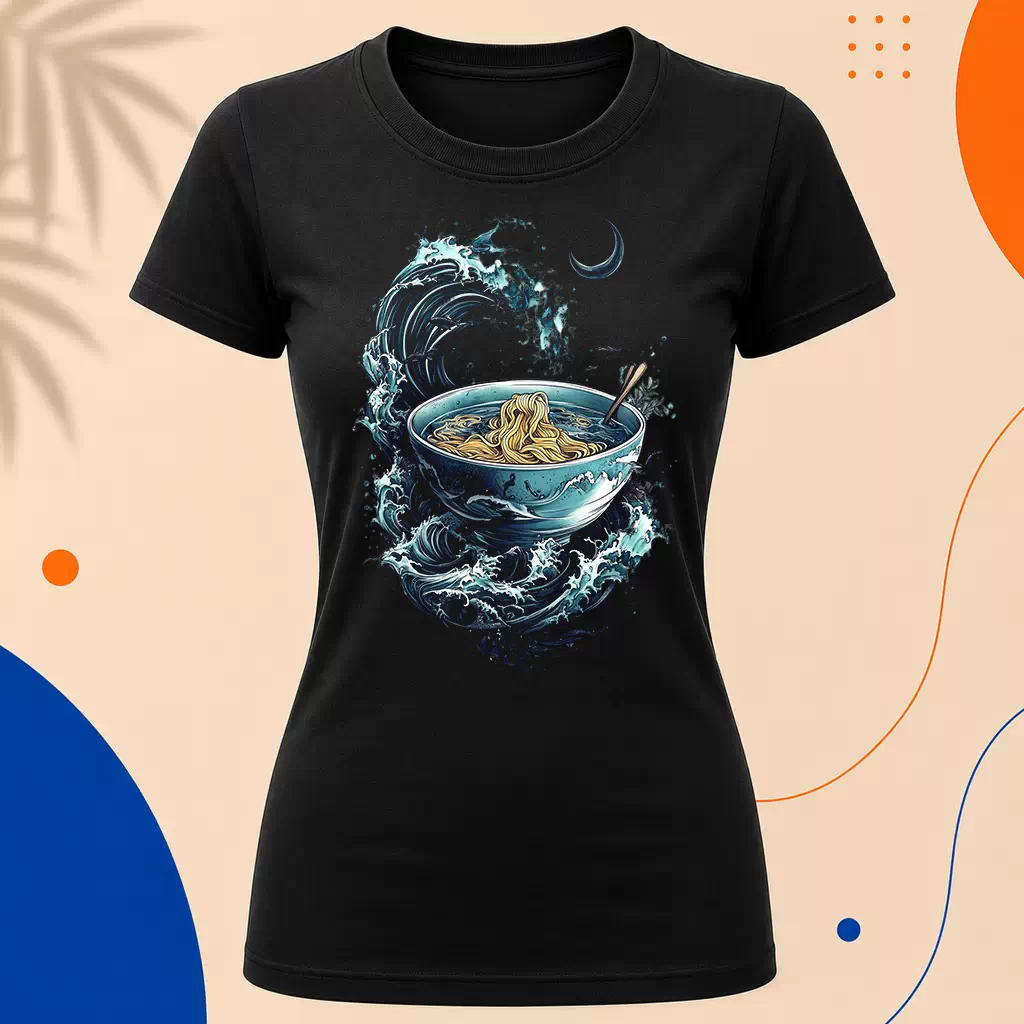 Dámské tričko - Ramen teplo přístav