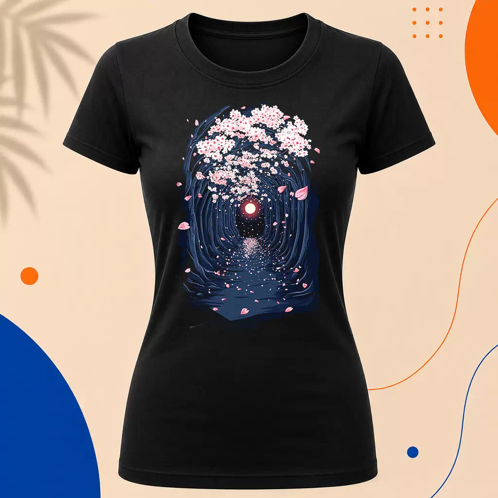 Dámské tričko - Sakura alej bez konce