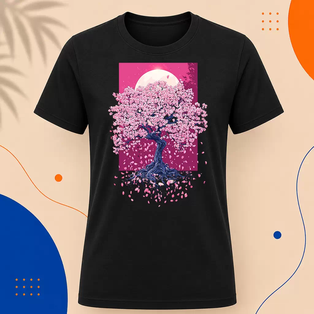 Pánské tričko - Sakura korunující kopec