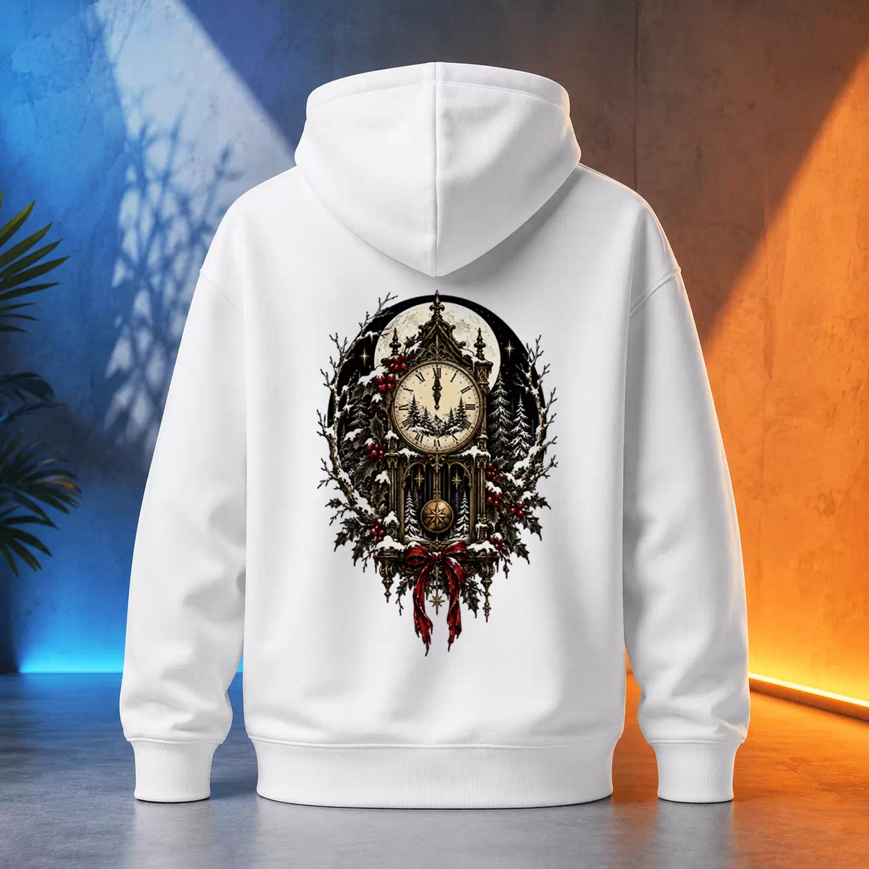 Unisex mikina - Vánoční hodiny o půlnoci