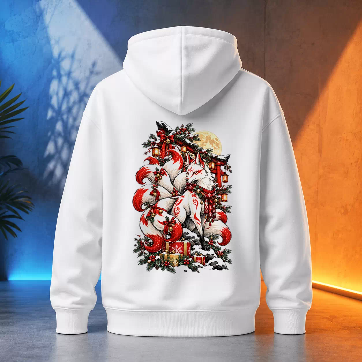 Unisex mikina - Vánoční liška kitsune