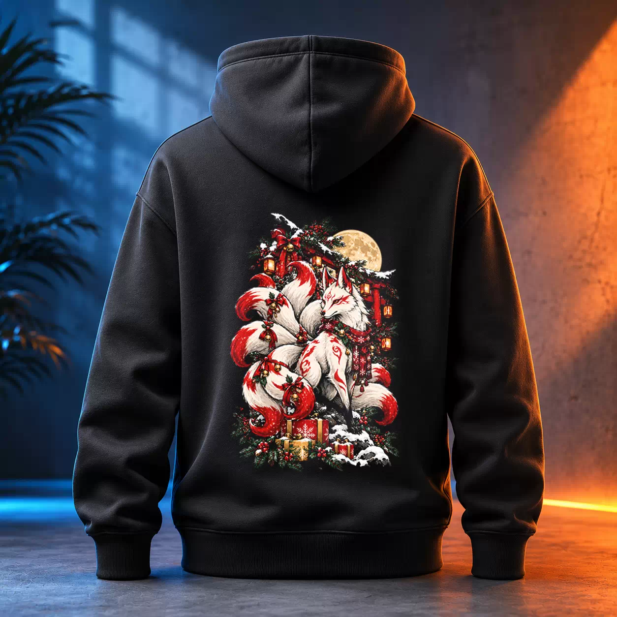 Unisex mikina - Vánoční liška kitsune