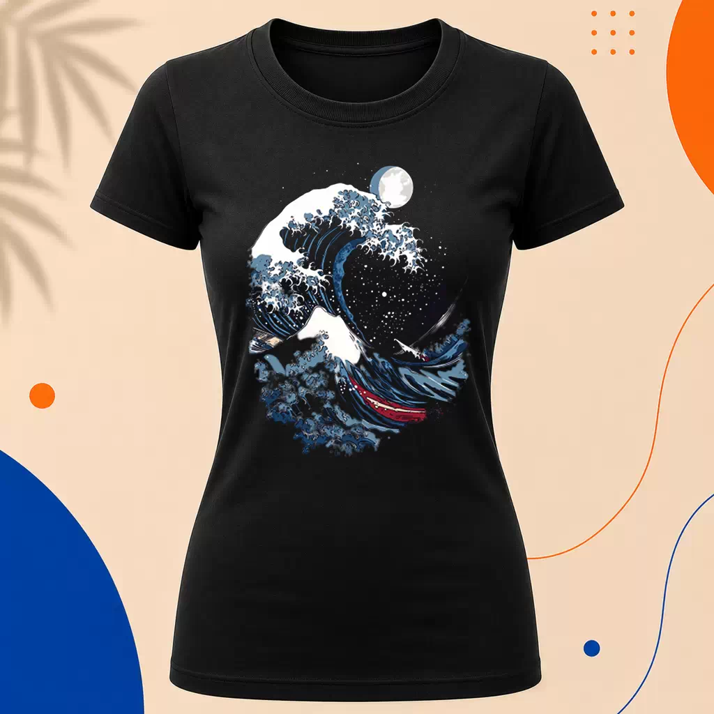 Dámské tričko - Vlna Hokusai boří nebesa