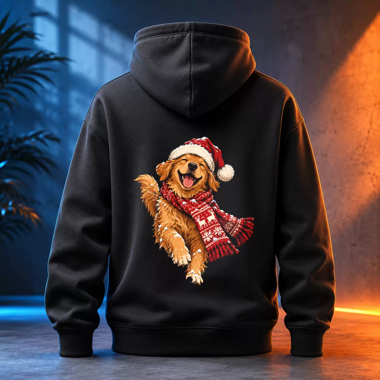 Unisex mikina - Zlatý retrívr ve sněhu